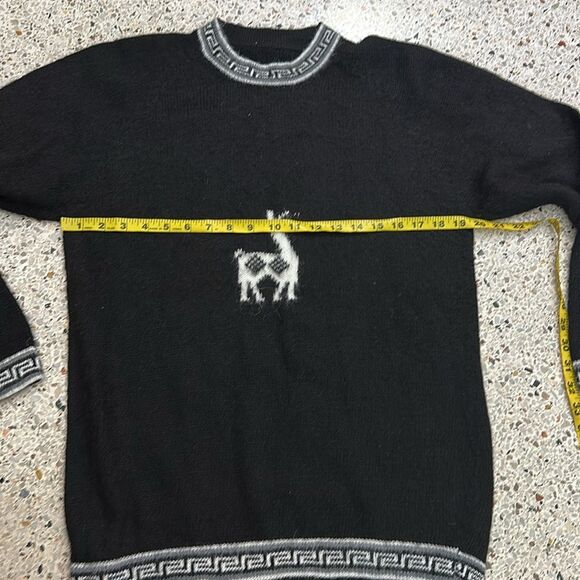 Alpaca black long sleeve sweater medium m - Picture 3 of 4